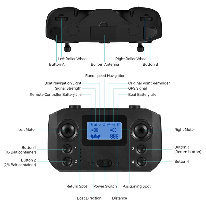 ABKQ-Fishing Bait Boat Remote  - Fishing Boat Gps recension och pris