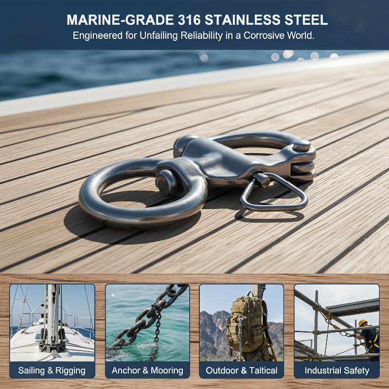 Marine Swivel Snap Shackle 316 - Fishing Boat Trailer recension och pris